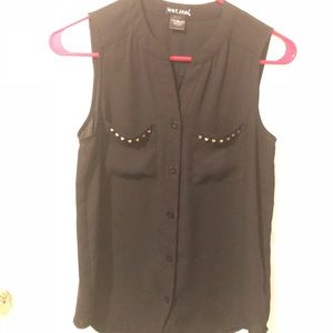 Wet Seal black button up XS studded tank top